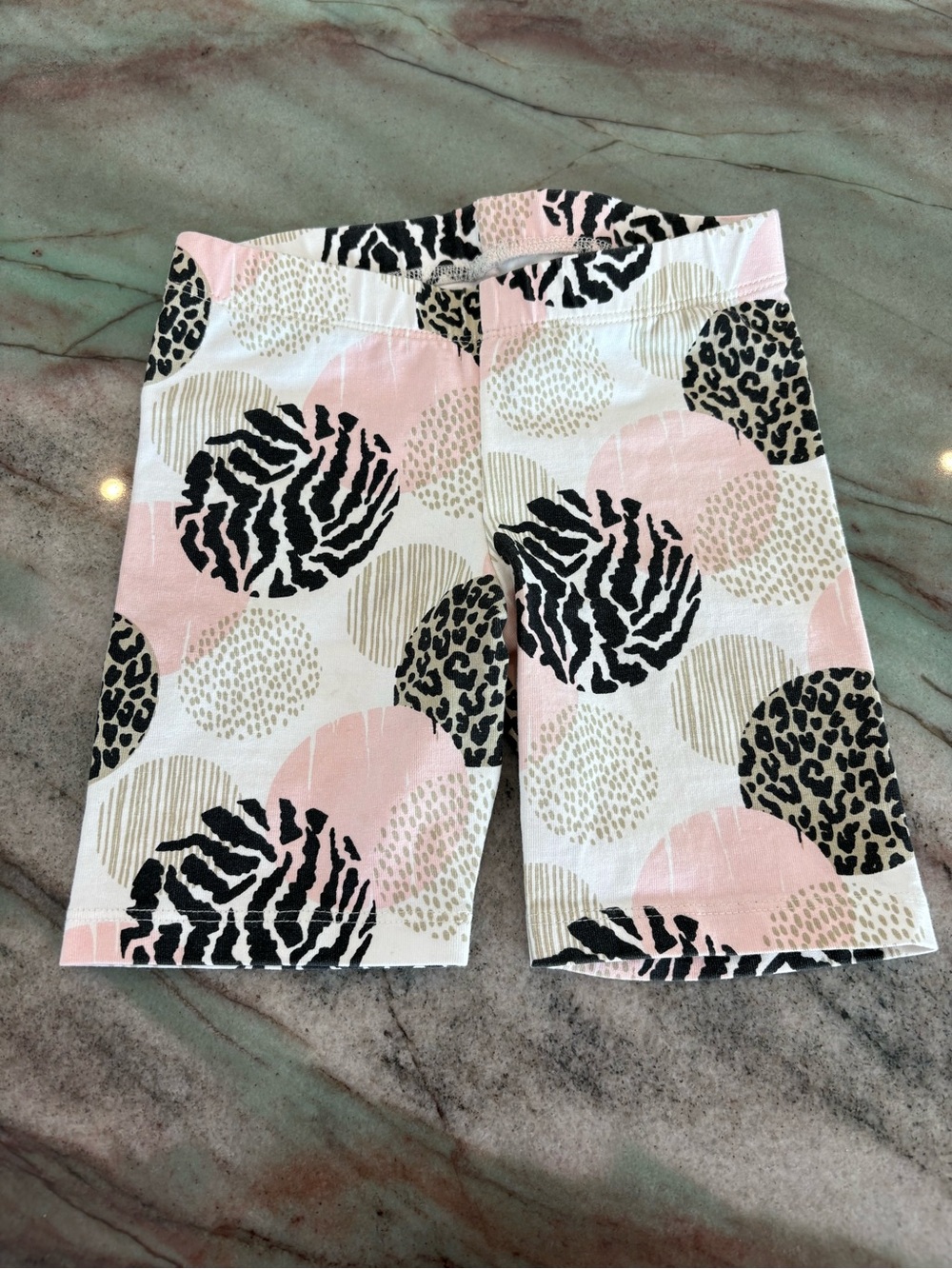 Girls' Pink & Black Patterned Bike Shorts
